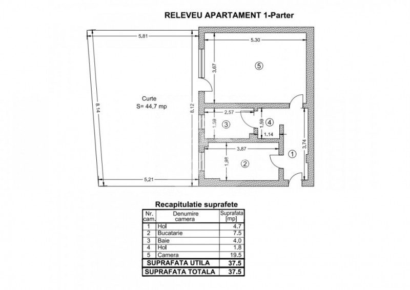 Apartament 2 camere + curte proprie - Oras Voluntari - Popasului 