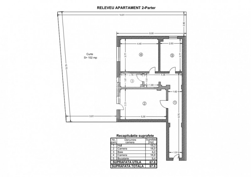 Apartament 2 camere + curte proprie - Oras Voluntari - Popasului 