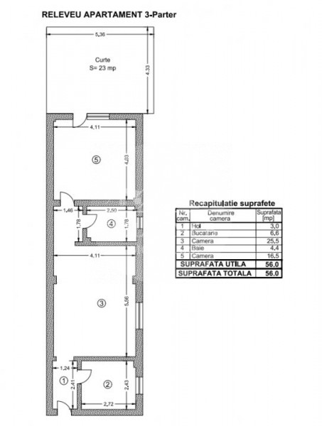 Apartament 2 camere + curte proprie - Oras Voluntari - Popasului 