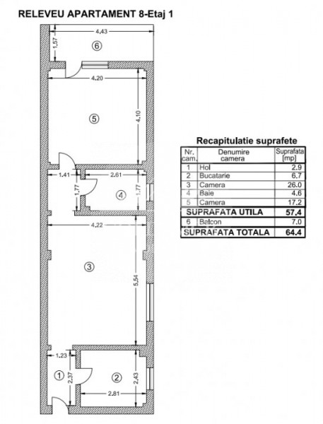 Apartament 2 camere - Oras Voluntari - Popasului 